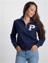 Bild Polo Ralph Lauren, Letterman Fleece Quarter-Zip Pullover, Blå, Tröjor/Sweatshirts till Tjej, M