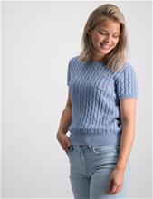 Bild Polo Ralph Lauren, Cable-Knit Cotton Short-Sleeve Sweater, Blå, Toppar/Blusar till Tjej, S