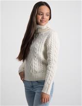 Bild Polo Ralph Lauren, Aran-Knit Wool-Blend Turtleneck Sweater, Cremefärgad, Tröjor/Sweatshirts till Tjej, L