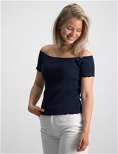 Bild Tommy Hilfiger, OFF SHOULDER RIB TOP S/S, Blå, Toppar/Blusar till Tjej, 12 år