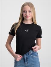 Bild Calvin Klein, MONOGRAM RIB TOP, Svart, T-shirts till Tjej, 14 år