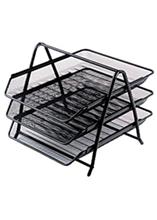 Bild Brevkorg metall 3-facks svart Brevkorg 